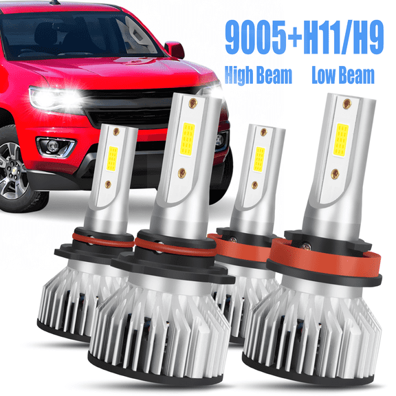 9005 H11 LED Headlight Bulbs For Chevy Colorado 2015 2016 2017 2018 2019 2020 4pcs