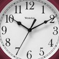 thumbnail image 2 of Westclox Wall Clock Simplicity Analog Round Home Office Clock Burgundy, 2-Pack, 2 of 8