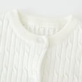 thumbnail image 5 of Kids Girls Cable Knit Cardigan Sweater Solid Cotton Button Down Long Sleeve Chunky Sweater 𝐔niform Cardigan Outerwear, 5 of 8
