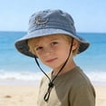 thumbnail image 2 of WEIGFI Child Boys Girls Sun Hat Bucket Hat Adjustable Strap Lightweight Cartoon Dinosaur Embroidered Summer Daily Outdoor Fishing Cute Beach Caps,Blue,2-8 Years, 2 of 9