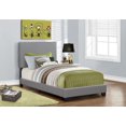 thumbnail image 1 of Monarch Specialties Bed, Twin Size, Platform, Bedroom, Frame, Upholstered, Pu Leather Look, Wood Legs, Grey, Transitional, 1 of 3