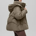 thumbnail image 4 of HAPIMO Women Cotton Padded Jacket Winter Thick Hooded Puffer Jackets Casual Streetwear Short Parkas Outwear Pockets Coats Button Yellow XXL, 4 of 4