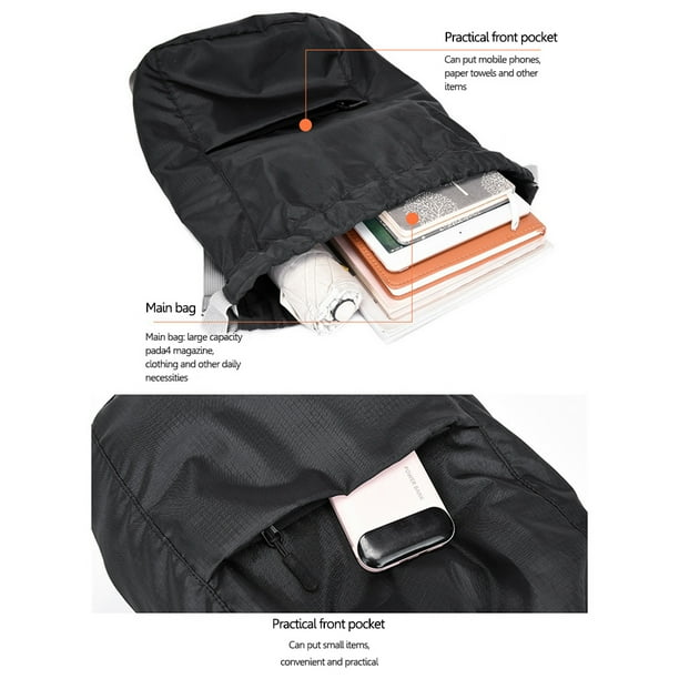 Mochilas Grandes Con Cordon Saco Impermeable Natacion Playa Bolsas Deportivas Negro Bodega Aurrera en linea