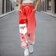 thumbnail image 3 of Gibobby pantalones cargo mujer Mujer Otoño e Invierno Casual moda Navidad divertido impreso cintura elástica pantalones deportivos pantalones casuales (Rojo, XL), 3 of 4