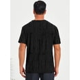 thumbnail image 3 of DARING DIVA Men's Ripped Henley Retro Short Sleeve Button Down T-Shirt M Black, 3 of 7