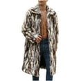 thumbnail image 2 of Xcmzpl Men's Fluffy Faux Fur Coat Winter Long Jacket Open Front Lapel Collar Overcoat Warm Parka Fuzzy Fleece Furry Outwear, 2 of 8