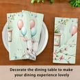 thumbnail image 6 of Satin Napkin Square 20 Inches Soft Smooth Decorative Napkins for Party Wedding Banquet and Dinner Cute Bunny Holding Balloons, 6 of 8