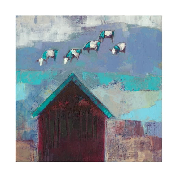 Sue Jachimiec 'Cow Cloud Barn' Canvas Art