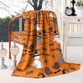 thumbnail image 2 of Halloween Witch Cats on Brooms Pattern Blanket,Comfortable Soft Lamb Wool Throw Blanket,All Season,Warm Lightweight Blankets for Sofa Bed Couch Living Room Chair,40"x50", 2 of 4