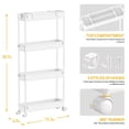 thumbnail image 3 of Carrito de almacenamiento SPACELEAD Slim de 4 niveles para oficina y cocina, blanco, 3 of 7