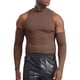 thumbnail image 5 of Camiseta con hombros descubiertos para hombre, Top corto acanalado, informal, con cuello simulado, manga larga, Jersey ajustado, ropa para fiesta Rave y discoteca, 5 of 5