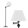 thumbnail image 7 of Maxax Traditional Swing Arm Floor Lamp，64" Black Antique Standing Lamp with Adjustable Direction Pleated White Fabric Shade for Living Room Reading House Bedroom, 7 of 7