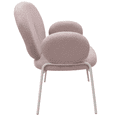 thumbnail image 3 of LeisureMod Celestial Mid-Century Modern Boucle Dining Chair Upholstered Seat and Back with White Powder-Coated Iron Frame Side Chair with Arms for Kitchen and Dining Room, Grey, 3 of 5