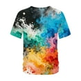 thumbnail image 5 of Yteetum Tie Dye T Shirts for Men Oversized Crew Neck Cotton Short Sleeve Shirts Pullover Top Mens Casual Round Neck Plus Size Loose Fits Comfy Summer Tee Shirt, 5 of 5