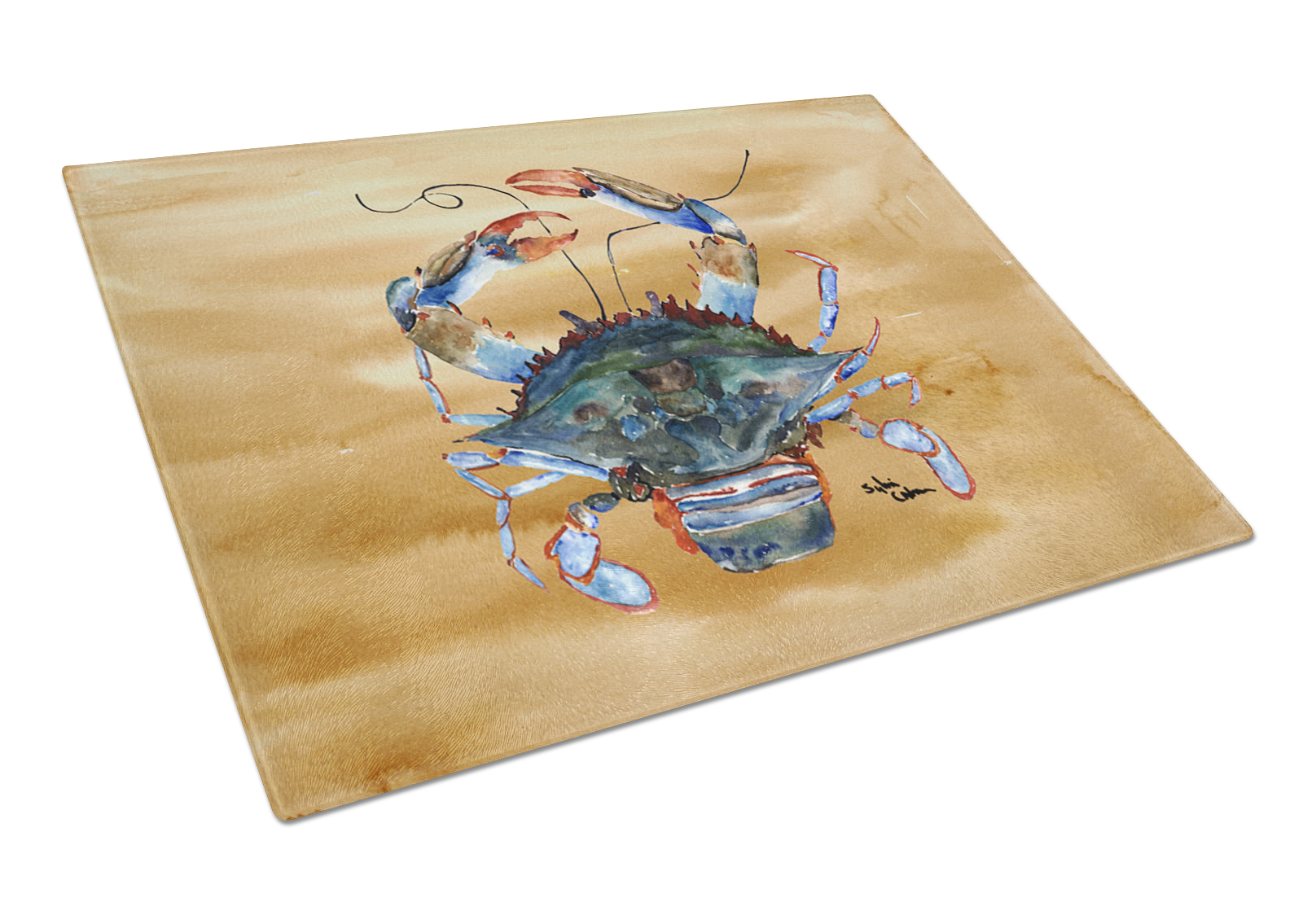 Crab Glass Cutting Board Large