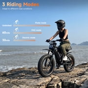 20 Fat Tire Electric Bike for Adults, 750W 1500W Peak Motor, 48V 17.5Ah Battery Ebike, E-Mountain Bike, UL2849