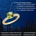 thumbnail image 2 of Gem Stone King 14K Two Tone Gold Green Peridot and Lab Grown Diamond Engagement Ring for Women | 1.38 Cttw | Round 6MM | Gemstone August Birthstone | Size 5, 2 of 6