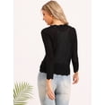 thumbnail image 3 of DARING DIVA Women's Crochet Bolero Shrug 3/4 Sleeve Cropped Cardigans Top S Black, 3 of 6