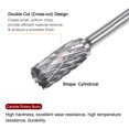 thumbnail image 4 of Uxcell 10 Pack 1/4" (6mm) Head 1/8" (3mm) Shank Cylindrical A Shape Double Cut Carbide Rotary Burrs, 4 of 6