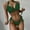 01 Green, variant on Hicidod Women's High Waisted Bikini Set for Women Trendy Solid V Neck Bathing Suits Push Up Tie Knot Two Piece Swimsuits