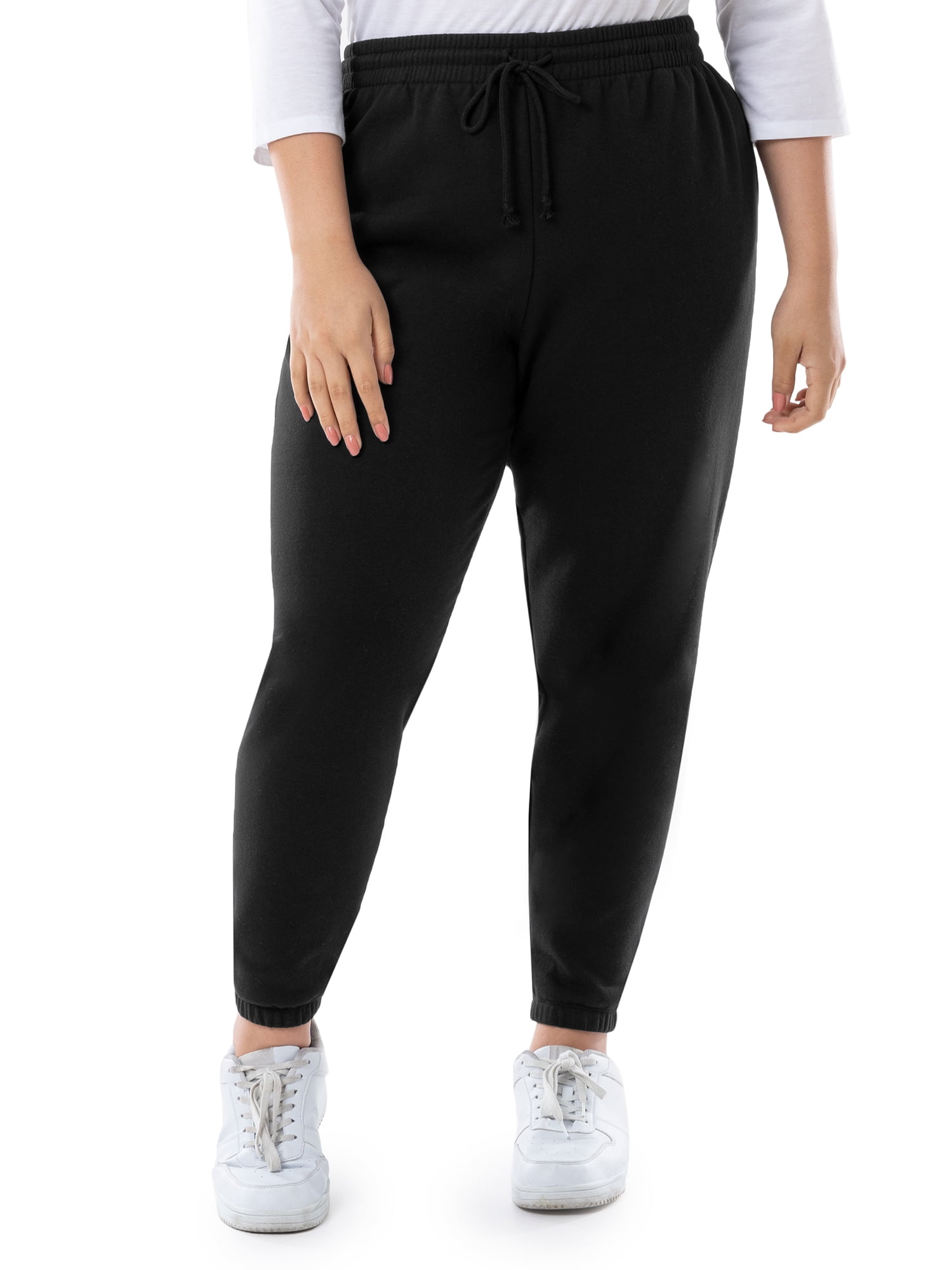 Terra & Sky Women's Plus Size Fleece Sweatpants, 2-Pack