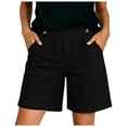 thumbnail image 6 of vigerkar High Waisted Shorts Women Cotton Button Detail Casual Shorts Vacation Short Pants with Pockets, Lightweight Classic Fit Summer Beach Travel (Black, S), 6 of 7
