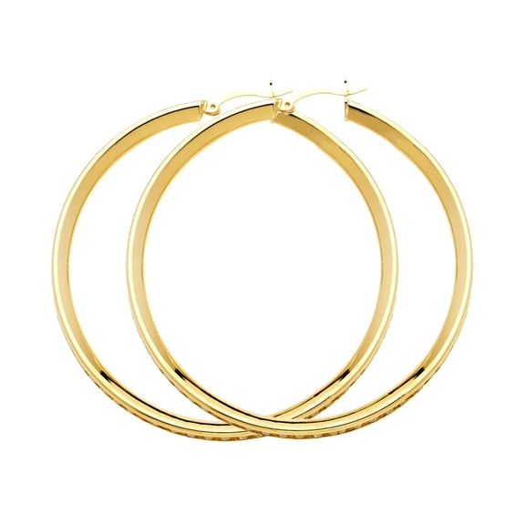 14k Yellow Gold Modern High Polish Hoop Earrings Jewelry Female Unisex