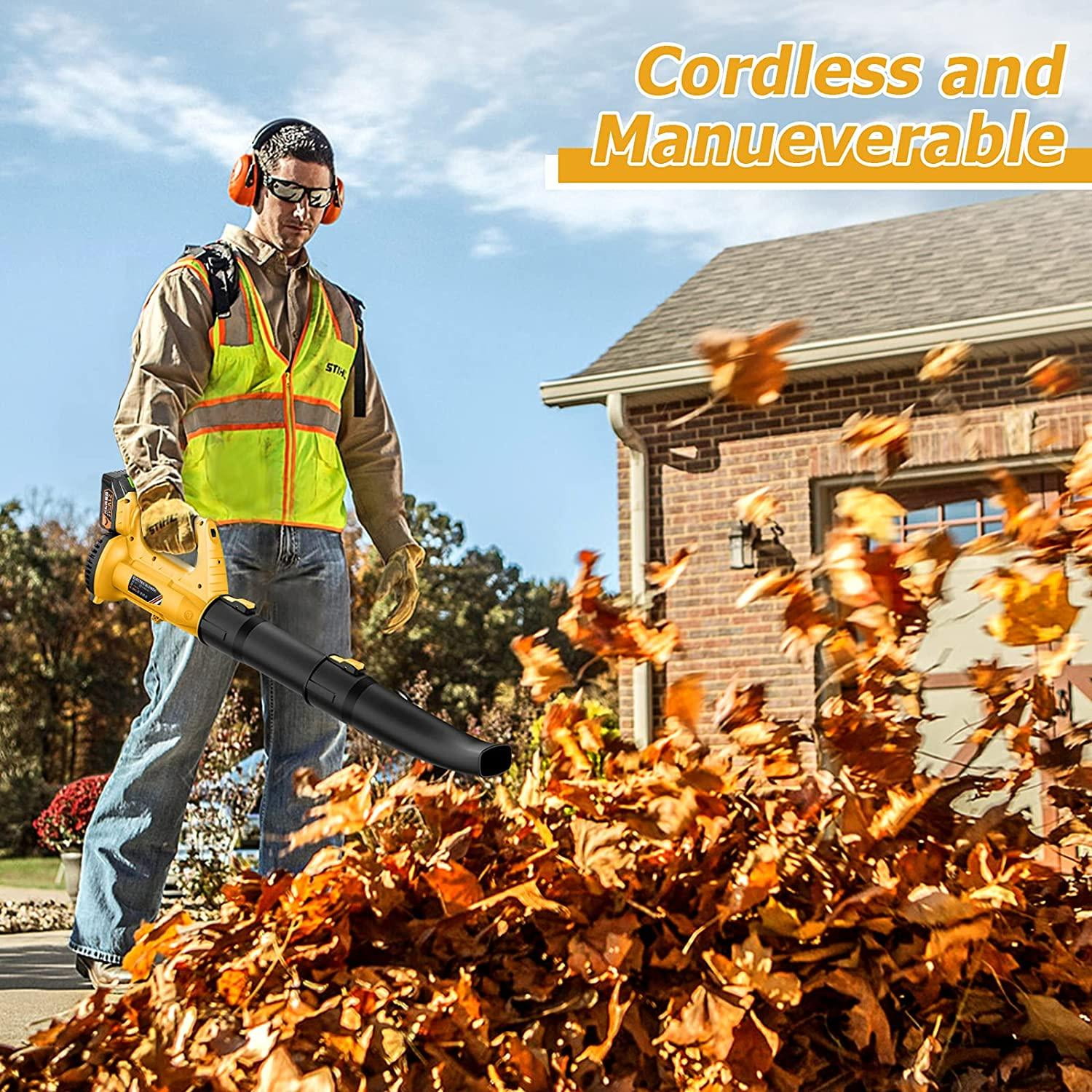 GIANTOOL Cordless Leaf Blower, 320 CFM/150MPH Electric Leaf