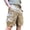 Khaki, variant on Men's Cargo Pants for Everyday Casual Wear with Loose Fit Trousers Featuring Practical Outdoor Pockets and Elastic Waist for Summer Comfort,Sizes 2XL