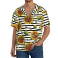 thumbnail image 3 of Xecao offers the Cute Sunflowers for Men's Casual Short-sleeved Shirt, a button-up collared shirt with a pocket, perfect for beach vacations and yacht travel in the XX-Large size., 3 of 7
