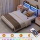 thumbnail image 4 of Fabato Base Cama Individual Flotante con Cabecera Integrada con Luces LED - Cabecera Individual Moderna Estilo Geométrico - Base para Cama Individual Fácil de Armar con Carga USB, 4 of 8