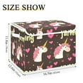 thumbnail image 3 of WOBOGO Pink Mane Large Collapsible Storage Box Flip Lid Fabric Decorative Organizer Container Basket with Handles 16.5×12.6×11.8in, 3 of 7
