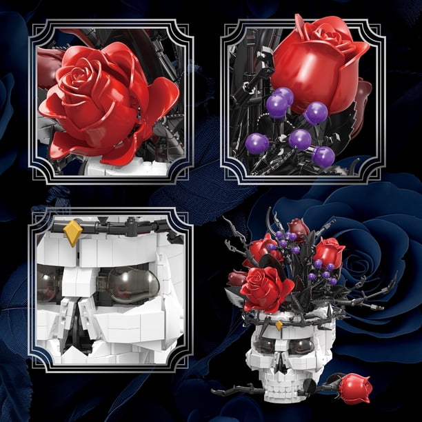 Remocguys Skull Roses Building Set Compatible with Lego Flower