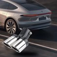 thumbnail image 2 of A Dual Tube Slant Cut Design A Stainless Steel Exhaust Tip Cover Universal Fit Car Tailpipe Decoration, 2 of 6