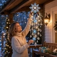 thumbnail image 6 of Crystal Cascade Christmas Light, Hanging Snowflake & Crystal LED Porch Decor, Christmas Hanging Decoration, for Porch & Window, Crystal Pendant(A), 6 of 7