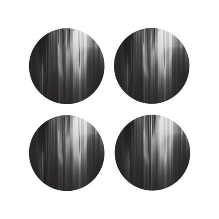 

Honeii Monochrome Abstract Lines Print Leather Coaster Set of 4 Ideal for Safeguarding Your Furniture from Drinks Spills and Effortless Cleanup-Round Shape
