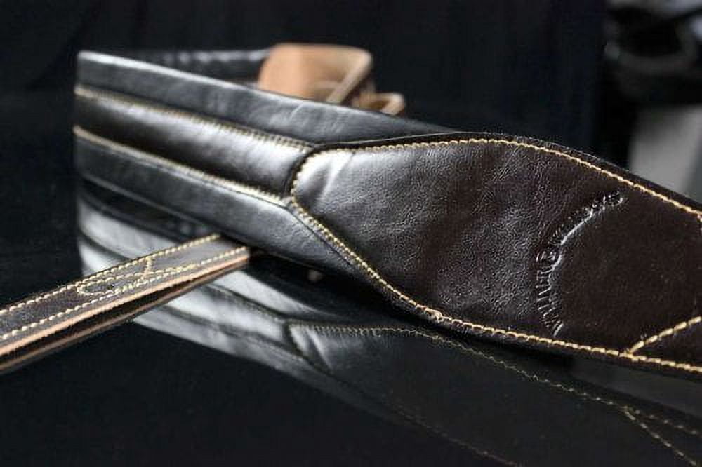 Walker & Williams C21 Brown Padded Leather Strap for Guitar or Bass 2.75" Wide