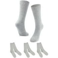 thumbnail image 3 of Gustave 3 Pairs Men Dress Crew Socks Comfort Cotton Business Casual Socks Unisex Solid Breathable Workout Sport Athletic Socks "Gray, Size 7-9", 3 of 8