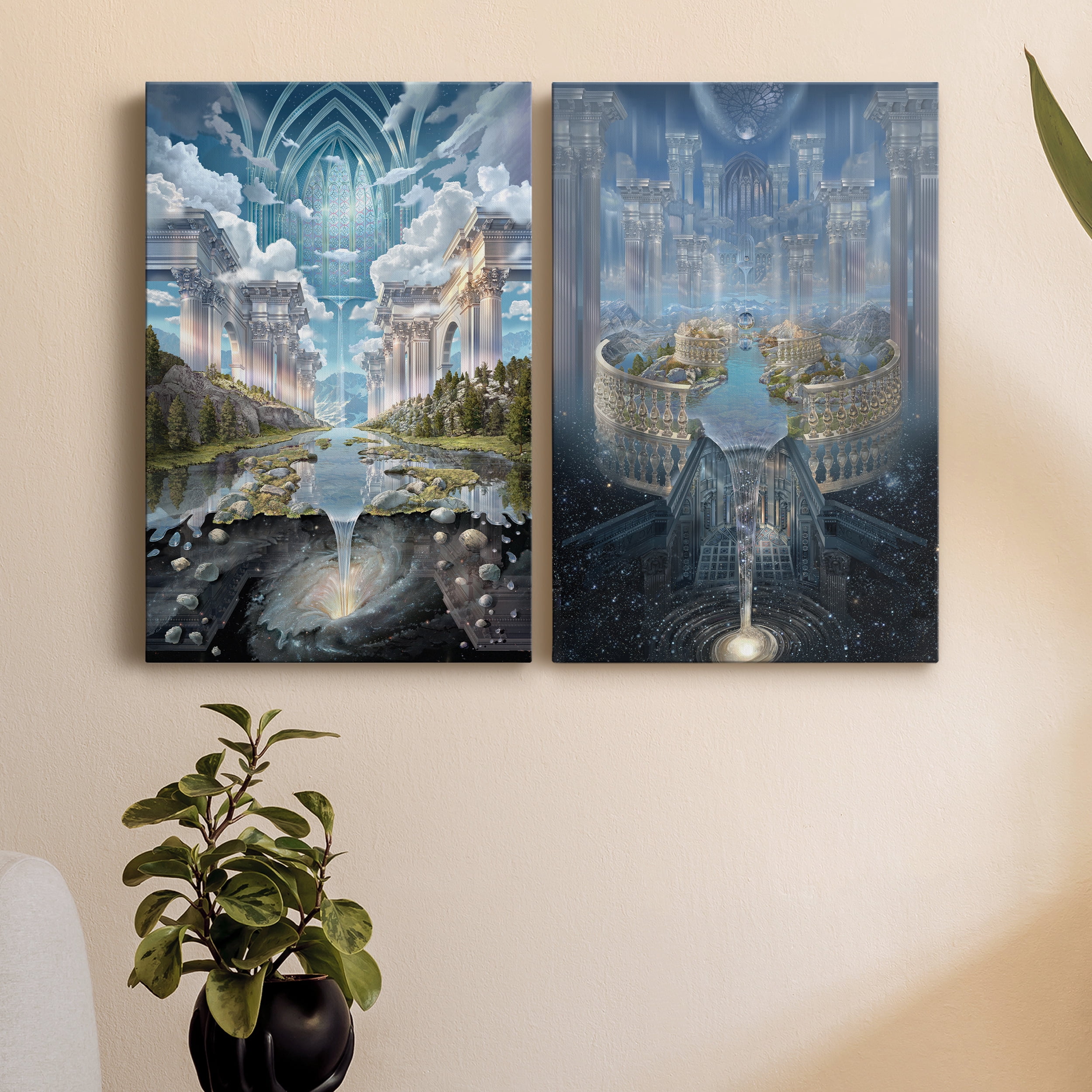 Genesis II Premium Gallery Wrapped Canvas - Ready to Hang - Set of 2 - 8 x 12 Each