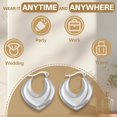 thumbnail image 3 of DESIGNICE 2 Pairs Statement Earrings for Women,Stainless Steel Plated C-Shaped Hoop Drop Earrings,Earrings for Women Wife Girlfriend Party Birthday Jewelry Gift,Style2, 3 of 7