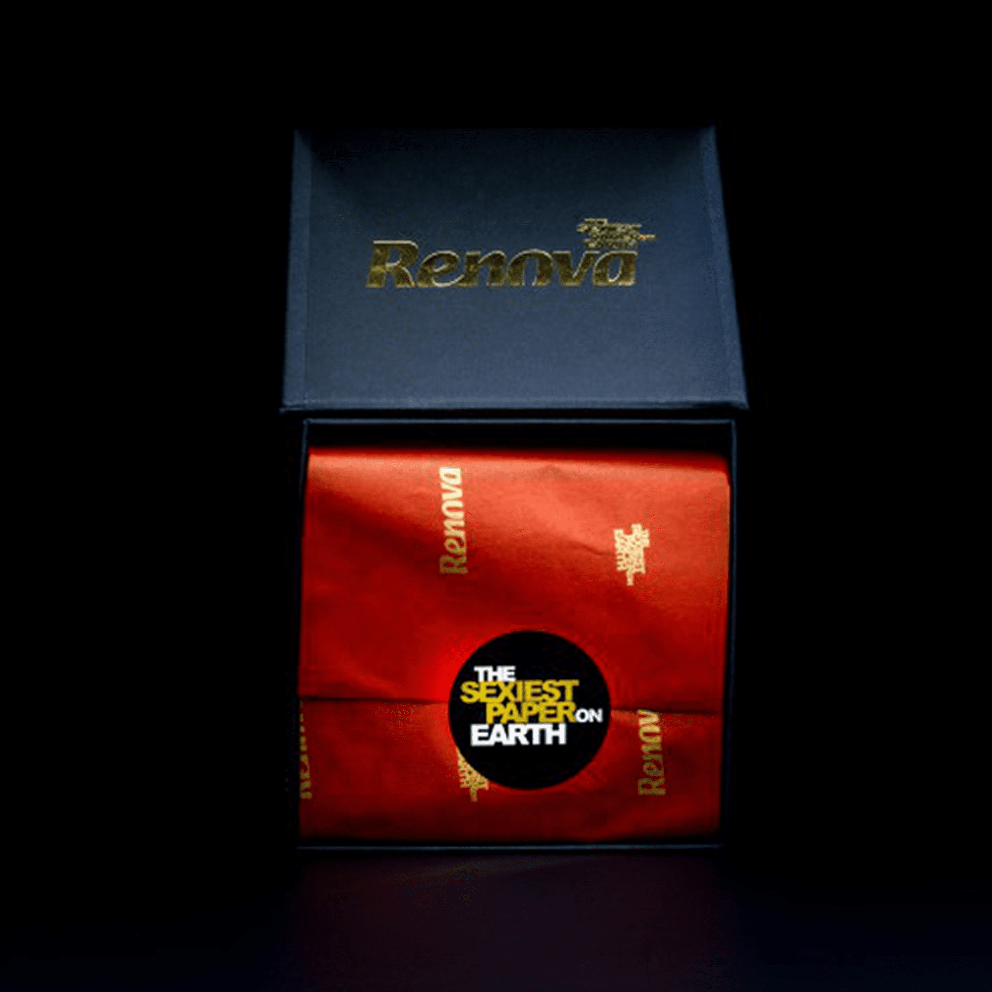 Renova Luxury Black & Red Toilet Paper Gift Box, 1 Roll, 100 Sheets Per Roll