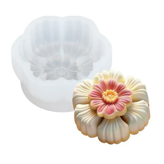 Silicone Pastrys Molds 3D Cake Moulds Baking Moulds Flower Shape Reusable Dessert Moulds Silicone