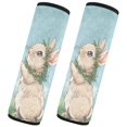 thumbnail image 2 of ALAZA Rabbit and Butterflies Floral Car Seat Belt Adjuster Neck Covers Shoulder Cushions Pads M, 2 of 8