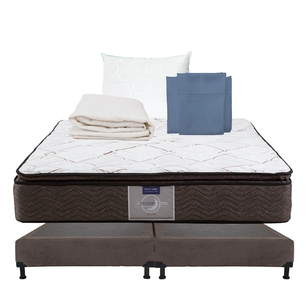 Colchón King Size + Box + Sábanas + Protector de colchón + Almohada Osos Restonic Kobe