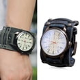 thumbnail image 4 of Puntero de cuero retro Pulseras de reloj Correa ancha Accesorios Casual azul retro jinwen reloj de pulsera, 4 of 7