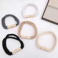 thumbnail image 4 of Selrti Magnetic Curtain Tieback, Cotton Linen Rope Curtain Holdback with Wood Buckle for Drapes, Decorative Tie Backs for Bedroom, Boho Room, Nursery and Farmhouse Decor, 4 of 7