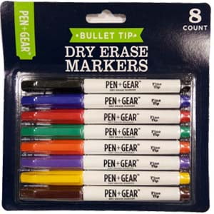 Pen Gear Bullet Tip Dry Erase Markers Assorted Colors 8 Count Walmart Inventory Checker Brickseek