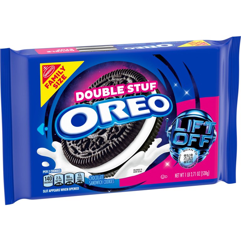 3 pack) OREO Double Stuf Chocolate Sandwich Cookies, Family Size, 18.71 oz  