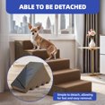 thumbnail image 4 of ModFusion Brown 5-Step Dog Stairs – Indoor Pet Stairs with Removable Machine-Washable Cover for Small & Large Dogs, 4 of 9