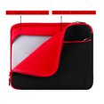 thumbnail image 3 of 12inch Sleeve Bag Carrying Case for Tablets, iPad, Notebooks, Chrombooks 12 inch Laptops, Soft Padded Pouch with Accessories Holder (Black/Red), 3 of 6